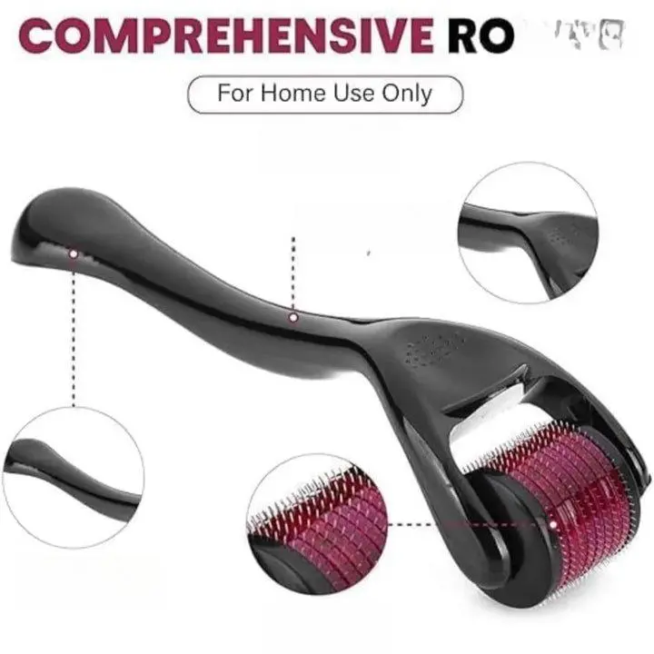 Titanium Facial Dermaroller 1.5mm | Microneedling for Radiant Skin Shaping Brush Travel-Friendly Nose Face Lifting Strap Acne Cleansing