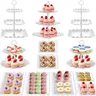 Sebastian CADIA 12Pc Plastic Tiered Cupcake Stands Set - 3-Tier Tower, 2-Tier Cake Holder, Lightweight Dessert Fruit Trays, 12Pc Table Display, Cookies & Candy Hold for Any Occasion Tea Party Supplies