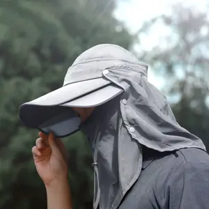 3PCS Men Bucket Hat with Shawl and Face Cover Summer Anti-Uv Outdoor Hiking Fishing Hat Removable Face Neck Protection Panama UFLAME