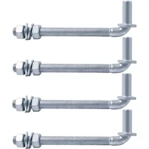 Hot-dip Galvanized 5/8" J-Bolt Gate Hinge, Farm Gate Hinges for Chain Link Fence, Ideal for Farm Backyard Fence, Includes Nut Washer (7 Inch, 4PCS)