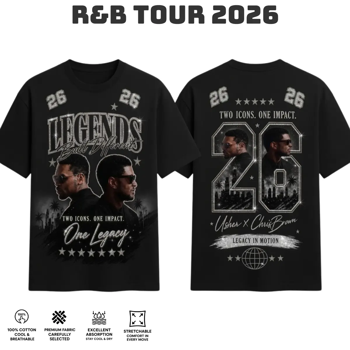 Ch.Brown Usher Raymond The R&B Tour 2026 Unisex Tee , GILDAN TSHIRT. Ch.Brown Usher Raymond The R&B Tour 2026 Unisex Tee , GILDAN TSHIRT.
