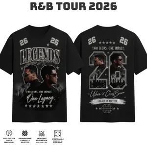 Ch.Brown Usher Raymond The R&B Tour 2026 Unisex Tee , GILDAN TSHIRT.