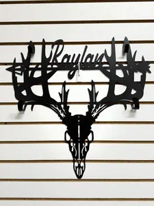Personalized Double Bow Holder for Hunting Lovers Custom Metal Gift for Him Deer Hunting Outdoors Decor