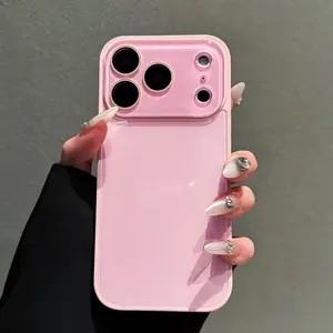 【Silky Skin-Like Touch】iphone 17 pro max cases girls Candy Macaron Series – Skin-Feel Crystal Clear Case for iPhone 17, 16, 15, 14, 13 Pro Max – Soft TPU Bumper + Hard PC Back – Full Lens Coverage – Cute, Minimalist, Pink & White Silky Smooth Pastel Cover