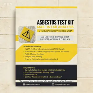 Home Asbestos Testing Kit – DIY Sampling with NVLAP-Accredited Lab Analysis| 72-Hour Certified Results| Includes Return Mailer & Instructions| Test Ceilings, Tiles, Insulation Materials