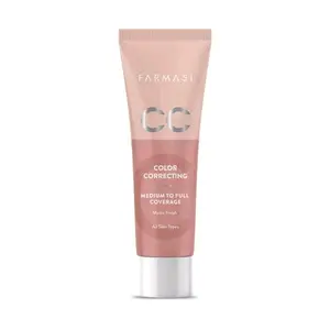 Farmasi CC Color Correcting Cream 00 Fair - Medium to Full Coverage Matte Finish for All Skin Types Makeup Cosmetic