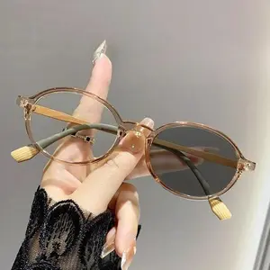 Retro Photochromic Myopia Glasses for Men Women Small Oval Frame Minus Diopter Eyewear Unisex Vintage Anti-UV Sunglasses 0-4.0