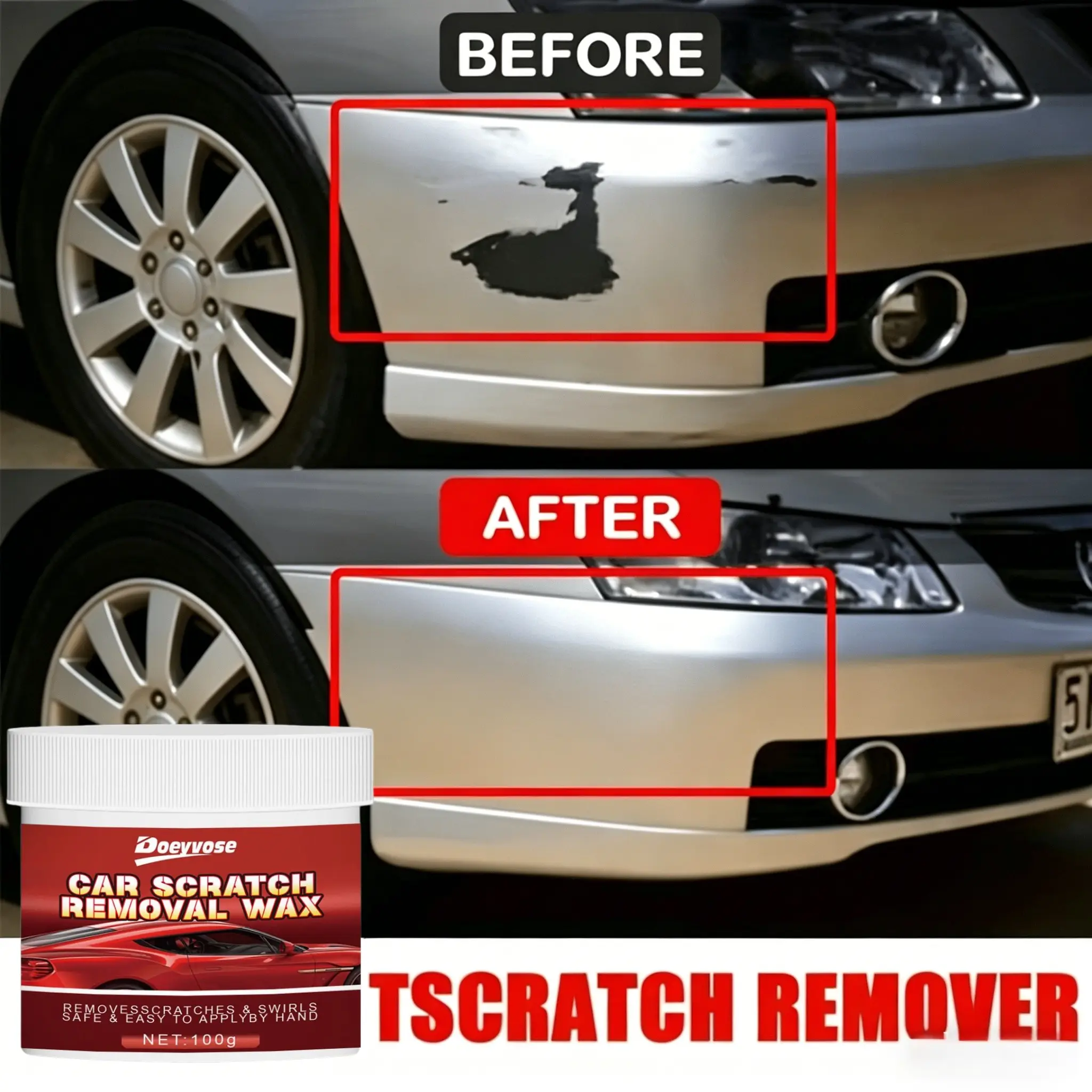Car Scratch Repair Gel, Quick Scratch Removal Without Paint Spray, Paint Polish Scratch Remover, Protects Car Paint, Car Paint Restorer, Fixes Minor Damage, Easy to Use, Car Scratch Repair Paste