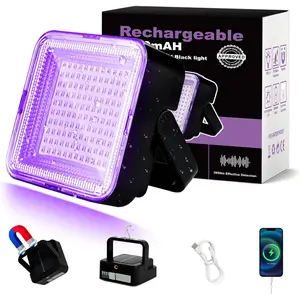 Rechargeable 5000mAh LED Black Light, 120 UV led, IP65 Waterproof & Magnetic, Long Runtime Ultraviolet Light for Neon Glow Party, Halloween, UV Posters, Body Paint, Fluorescent Art, Outdoor Use