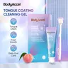 BodyAccel Ice Peach Tongue Cleaning Gel Bundle with Brush – Jelly Texture Tongue Cleaner for Adults, Deep Cleaning Tongue Coating, Fresh Breath, Bad Breath Treatment Oral Care Kit