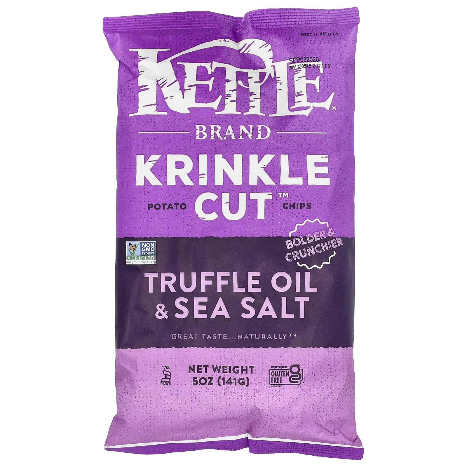 Kettle Foods Krinkle Cut™ Potato Chips, Truffle Oil & Sea Salt, 5 oz (141 g)