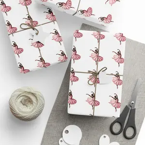 Pink Ballerina Wrapping Paper Roll | Ballet Christmas Gift Wrap | Feminine Holiday Packaging
