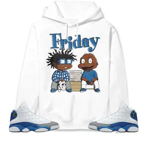 Jordan 13 Retro French Blue Unisex Hoodie Friday, Shirt To Match Sneaker TOP