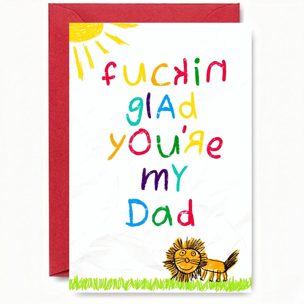 Freaking Glad You’re My Dad Card Father’s Day Card From Son Or Daughter, Father’s Day Card, Gifts From Daughter and Son