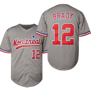 Men's #12 Grey Baseball Jersey Stitched Polyester Retro Shirt Button Short Sleeved Hip Hop Clothes Player Name & Number Sports Top Athletic Techwear