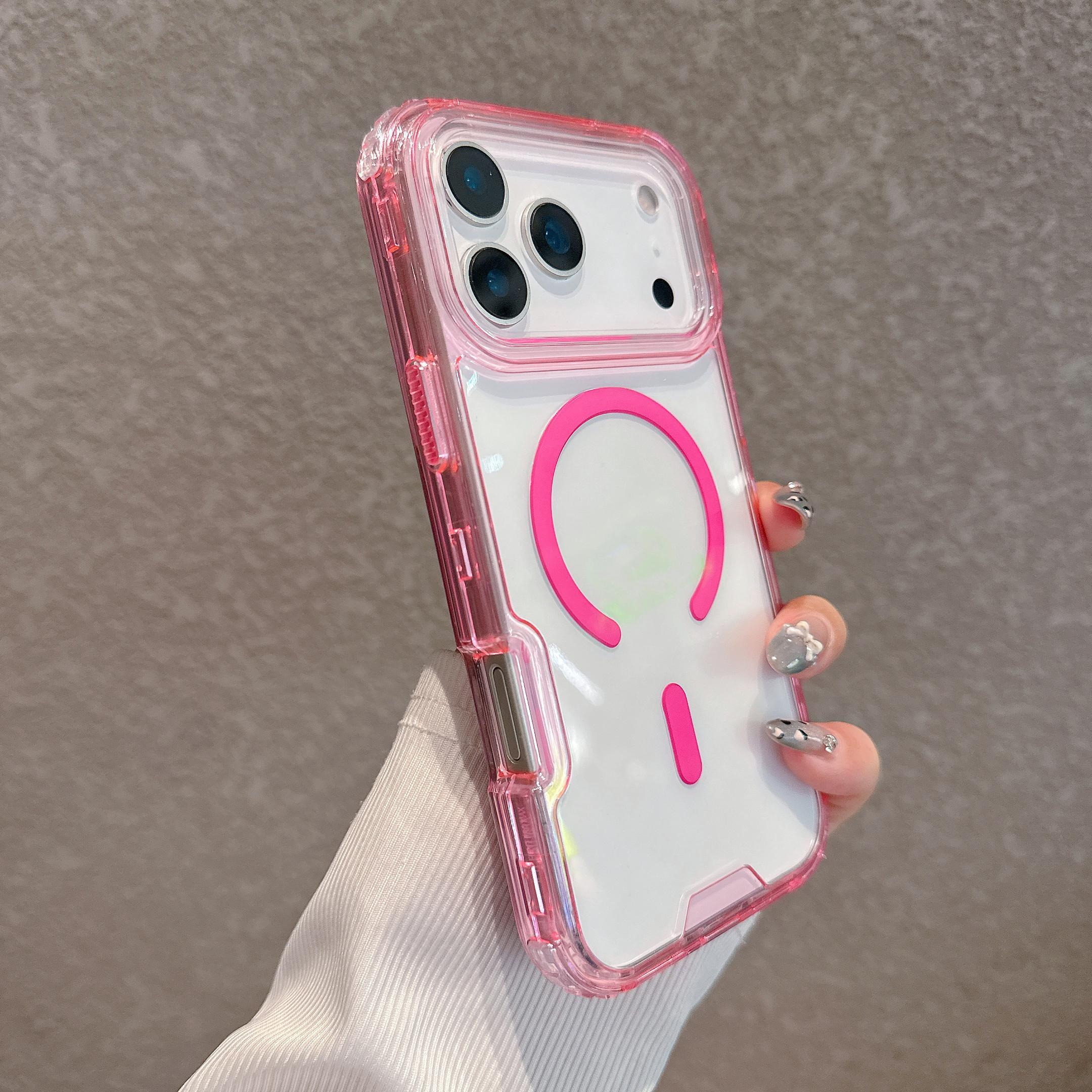 Suitable for MagSafe clear phone case compatible For iPhone 1716 151413Pro Max Plus caseThis two-in-one MagSafe phone case adopts drop-proof design to enhance device protection Very suitable for users who pursue high-quality