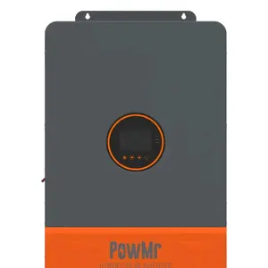 PowMr 10KW 48V Hybrid Solar Inverter 120V 220V Split Phase Off Grid 200A MPPT Charge Controller Max PV 500V for Lead-acid Vented Sealed Gel NiCd Lithium Battery