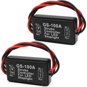 2 PCS 12-30V Strobe Brake Light, LED Flash Module Flash Strobe Controller for Brake Light Tail Stop Light, Motorcycles, Cars Tail Stop Brake Light