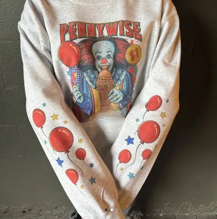 Pennywise Malt Floats Vintage Style Halloween Unisex Fleece Sweatshirt