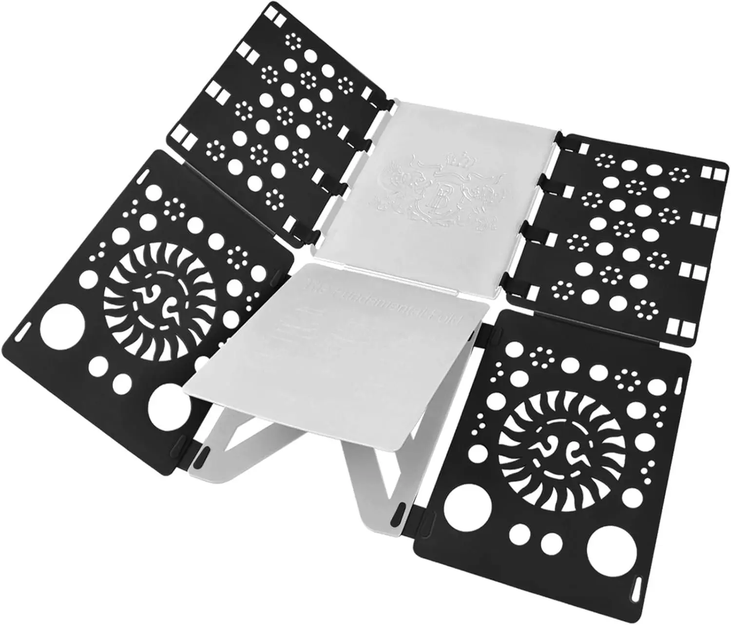 Version 3 Shirt Folding Board t Shirts Clothes Folder Durable Plastic Laundry folders Folding Boards Helper Tool for Adults and  (Black&White)