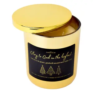 Frankincense and Myrrh Scented Soy Wax Candle Glory to God in the highest
