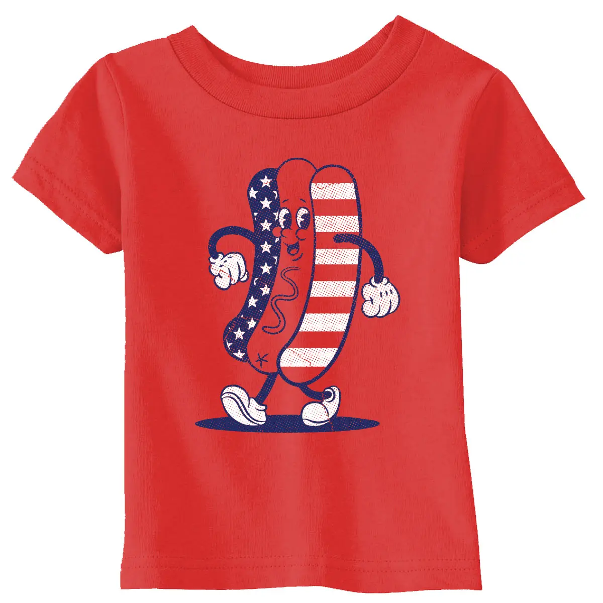 Toddler Fourth Of July Hotdog T Shirt Funny Patriotic Cookout Grilling Tee For Young Kids Funny Toddler Shirts Vintage Apparel for Toddler Funny Food Apparel Childrens Graphic Tees Red -