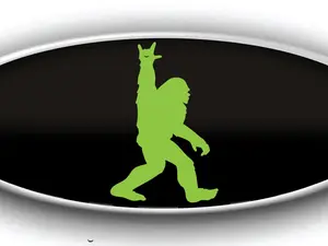 BRONCO PEACE WALKING SASQUATCH LOGO OVERLAY EMBLEM DECAL