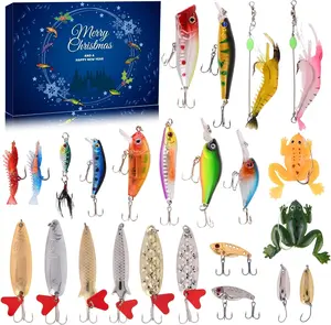 Advent Calendar Fishing Christmas Countdown 24 Days Fishing Lures Set for Fisher Adult Men Teen Boys 2025 Xmas Surprise Gift