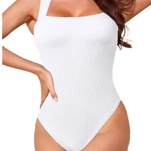 European and American New Lady Sexy Rib Sleeveless Leotard Body Shaping High Elastic Belly Contracting Hip Raise Slim Fit Jumpsuit