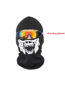 Full Face Mask Ghosts Print Balaclava, Skull Printed for Cosplay, Motorcycle, Bike, Cycling, Hiking, Outdoor Activities