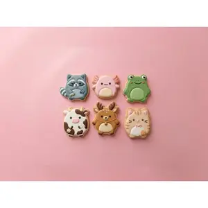 Blue Squish Cookie Cutter Set | 3.5" Kawaii Animal 3D Printed Stamp Assortment Baking