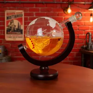 Creative Earth Shape Whiskey Decanter, 28.74oz Crystal Glass, Perfect for Vodka, Scotch, Tequila, Ideal Gift for Men, Fathers, Husbands, Boyfriends, Grandfathers