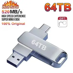 64TB USB 3.2 Flash Drives U Disk 2TB High Speed Metal Pendrive WaterProof Type-C Memoria USB Stick USB Drives 8TB 2TB 1TB 2026