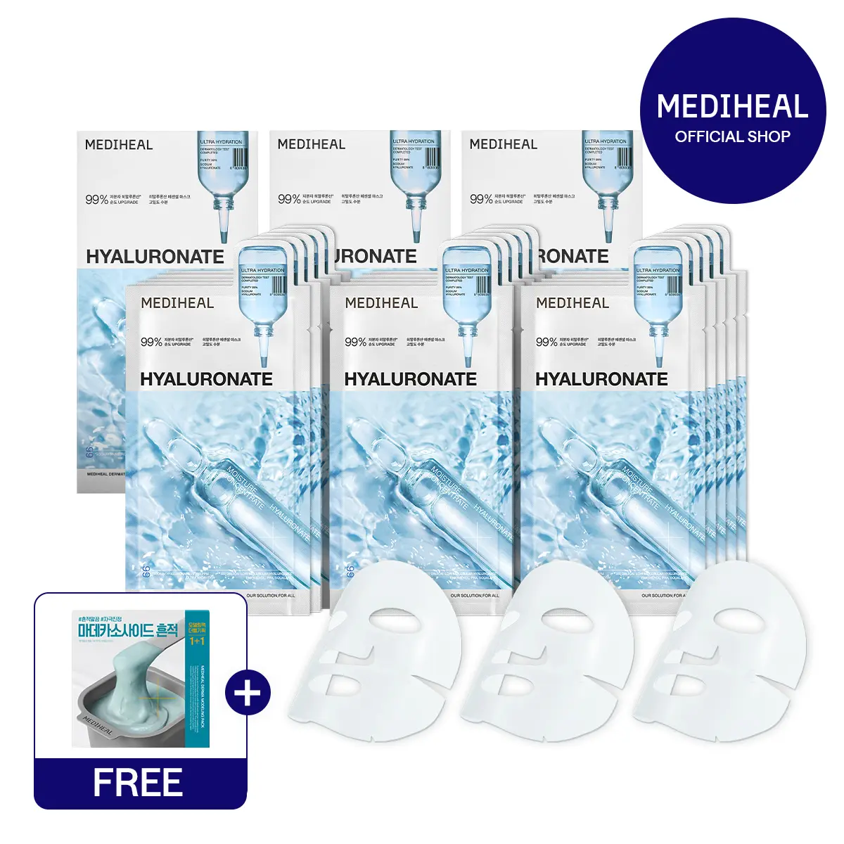 [Mediheal] 30-Day Moisture Barrier Skin Recovery Mask Set | Deep Hydration, Barrier Care & Long-Lasting Moisture | Hyaluronic Acid + Panthenol | Sheet Masks x30ea | Korean Skincare