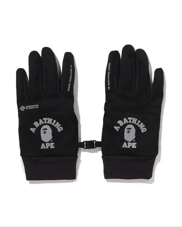 Bape Ape Head Gore-Tex Wind Stopper Gloves Black - M, L