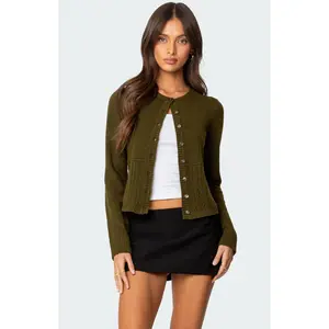 Edikted Women's Half Cable Knit Cardigan