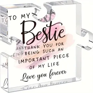 Clear Acrylic Puzzle Ornament, Acrylic Plaque Sign, Love Meaningful Creative Letter Pattern Ornaments, Gift for Lover, Friends, Sister, Family