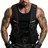 Unisex Lightweight Sports Tank Top, Phone and Water Bottle Pockets, Adjustable Straps, Zippered Pocket, Mesh Back Design, Nylon Material, Sports Vest, Sleeveless Sports Vest