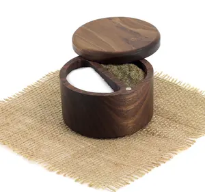 Wooden Salt and Pepper Box/Cellar, Spice Box, Wooden Spice Bowl, Rustic Cellar, Kitchen decor, Salt keeper