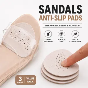 3 Pairs Non-slip insoles for sandals and high heels, self-adhesive forefoot pads, invisible ultra-soft anti-fatigue insoles for sweaty feet