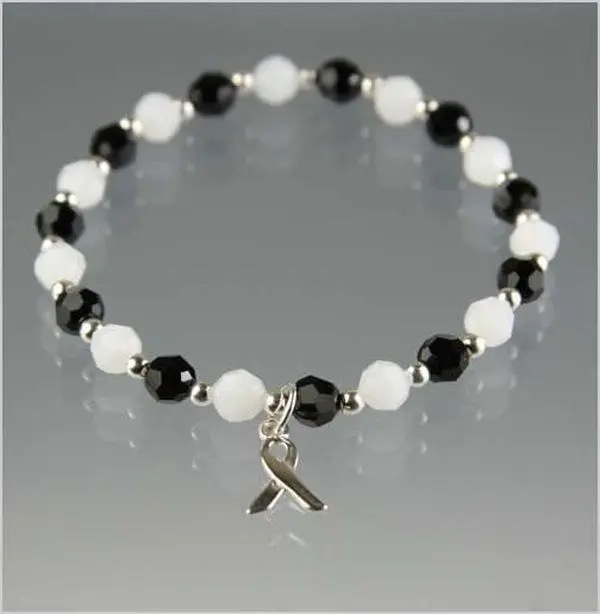 Carcinoid Cancer Awareness Bracelet | NET Cancer Crystal Sterling Silver
