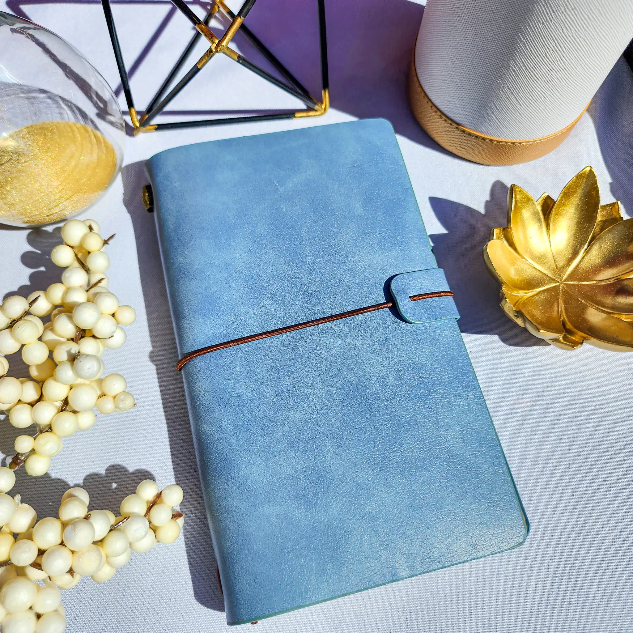Sky Blue : Vegan Leather Travel Journal