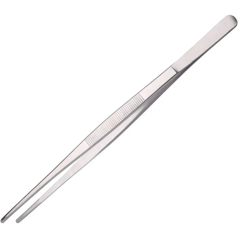 Aniso Long Tweezers-Precision Serrated Kitchen Tweezers Tongs for Barbecue and Handmade, 8 in Stainless Steel Cooking Tweezers