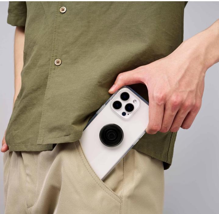 PopSockets Translucent Phone Grip with Expanding Kickstand, PopSockets for Phone, Adhesive Grip, Translucent PopGrip - Translucent Black Smoke