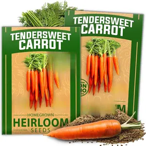 HOME GROWN Tendersweet Carrots Seeds 2 Pack - 6000 Non-GMO Heirloom Carrot Seeds for Planting Outdoors - High- (Daucus carota subsp. sativus)