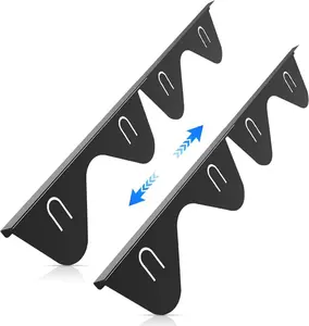 Stainless Steel Stove Gap Covers Filler (2 Pcs), Stove Guard for Kitchen Oven Counter Side Gap, Heat Resistant and Easy to Clean, Easy Retractable Length 13.8" to 27.5" Width 0.79”, (Black)