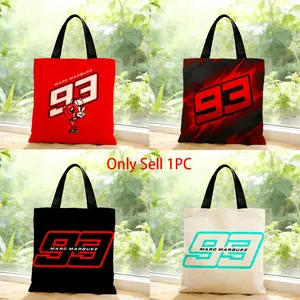 motoGP Marc Marquez racer champion skilled fearless Storage Bags Canvas Bags Series Print Bag Lightweight Shoulder High Appearance Large Capacity Minimalist  Soft Fabric Bag Shopping Bags