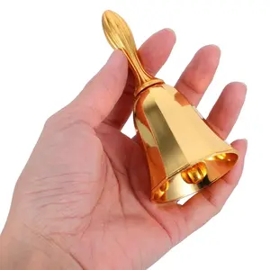 1 piece of retro metal hand cranked dining bell, restaurant bar specific hotel dining table, polished yellow plating