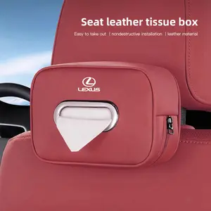 Car Tissue Box Holder Nappa Leather Car Center Console Armrest Napkin Box Sun Visor Backseat Tissue Case with For Lexus GS IS LS500h ES260 ES300h RX350h NX260 UX260 LM LC RZ450e TX RC CT200h GX550 LX600 LX570 NX350 HS250