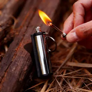 5pcs Kerosene Lighters, Waterproof Emergency Keychain, Outdoor Camping Tool, Multi-Functional Equipment (Fuel Not Included)